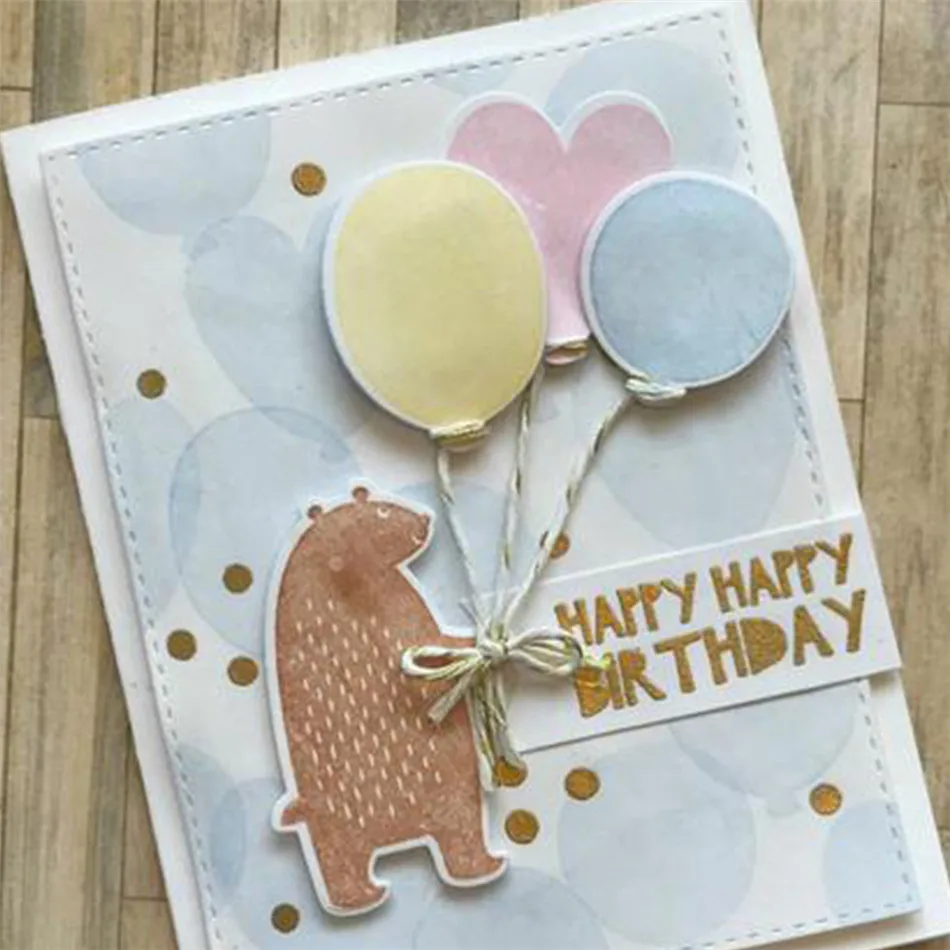 YaMinSanNiO New 2019 Happy Birthday Animal Bear Balloon Heart Metal Cutting Dies for Scrapbooking Die Cuts for Card Makings
YaMinSanNiO New 2019 Happy Birthday Animal Bear Balloon Heart Metal Cutting Dies for Scrapbooking Die Cuts for Card Makings