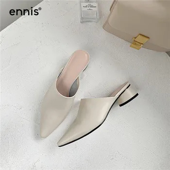 Women Pumps Shoes Mule Slippers Soft Genuine Leather Ladies Slippers Pointed Toe Casual Shoes Med Heel Black Beige Shoes M934
Women Pumps Shoes Mule Slippers Soft Genuine Leather Ladies Slippers Pointed Toe Casual Shoes Med Heel Black Beige Shoes M934