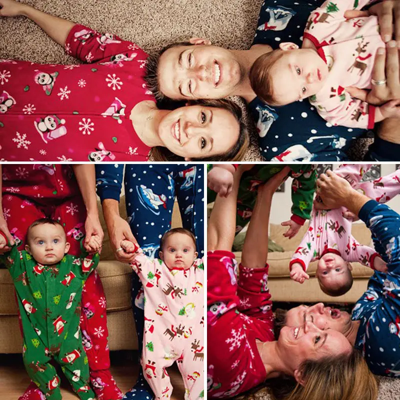 

Family Matching Christmas Pajamas Set Women Baby Kids Deer Sleepwear Nightwear Fashion Father KIDS Mon New Year Family Look Sets