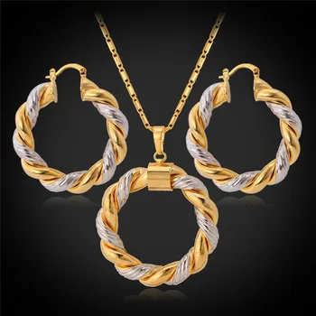 Collare Bridal Wedding Jewelry Sets For Women Party Gold Color Trendy New Round Necklace Earrings Sets S129
Collare Bridal Wedding Jewelry Sets For Women Party Gold Color Trendy New Round Necklace Earrings Sets S129