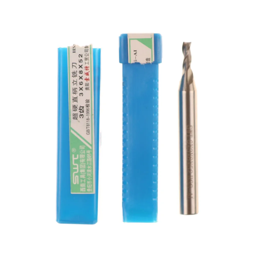 High-density 1pc 3*6*8*52mm HSS 3 Flute End Mill Straight Shank Cutter CNC Engraving Milling Tool
High-density 1pc 3*6*8*52mm HSS 3 Flute End Mill Straight Shank Cutter CNC Engraving Milling Tool