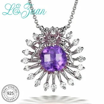 L&zuan 925 Sterling Silver Natural 1.64ct Amethyst Purple Stone Necklace & Pendant For Woman With Silver Chain Christmas Gift
L&zuan 925 Sterling Silver Natural 1.64ct Amethyst Purple Stone Necklace & Pendant For Woman With Silver Chain Christmas Gift