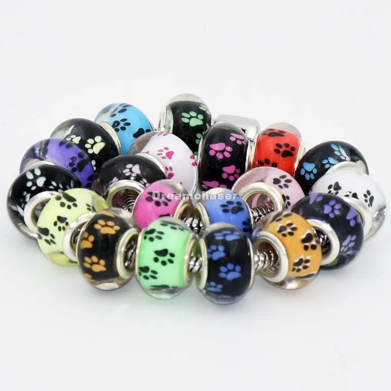 50Pcs/Lot Mix Color Dog Paw DIY Round Plastic Acrylic Bead Charm Big Hole for Pandora Troll European Jewelry Bracelet Necklace
50Pcs/Lot Mix Color Dog Paw DIY Round Plastic Acrylic Bead Charm Big Hole for Pandora Troll European Jewelry Bracelet Necklace