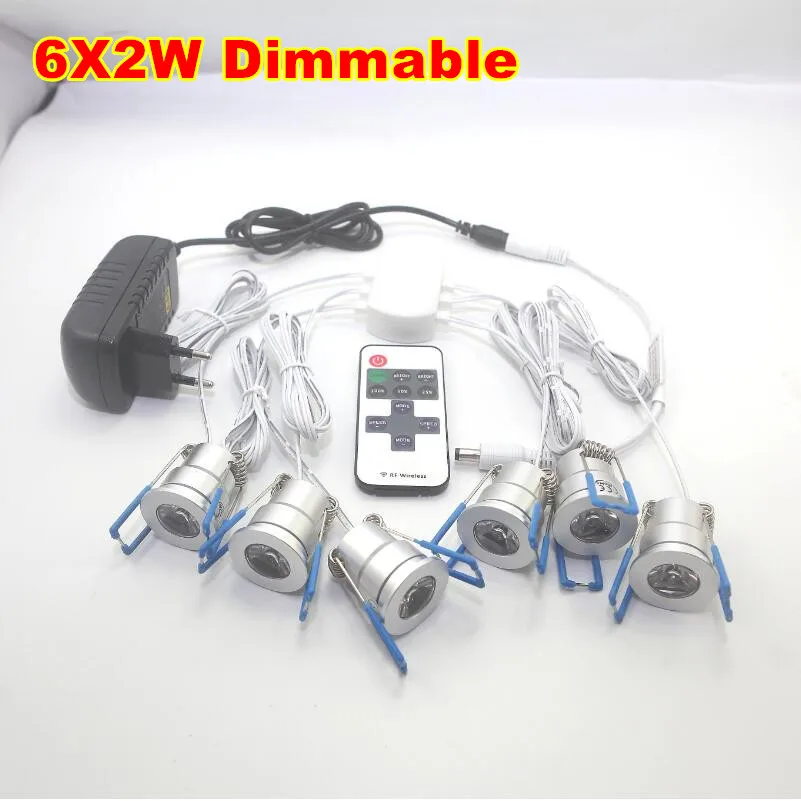 Free Shipping Dimmable LED Downlight AC220V 2W 3W Spot Light 6pcs/set for Home Showcase Kitchen Cupboard Roof Mall Cabinet Lamps | Лампы и
