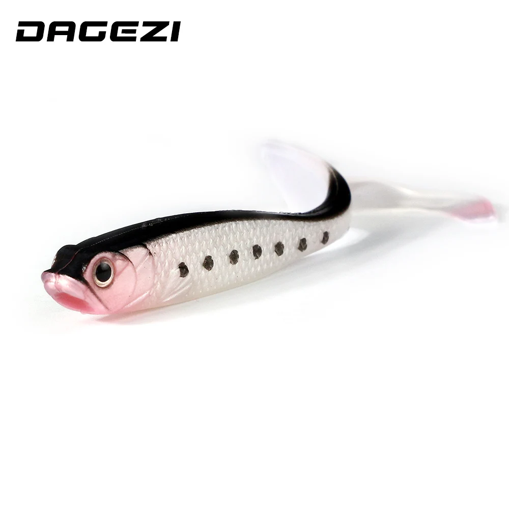 DAGEZI 5pcs/lot Long tail soft fishing lure Luminous Soft bait Swimbaits Jig Head Lure for fly tackle | Спорт и развлечения