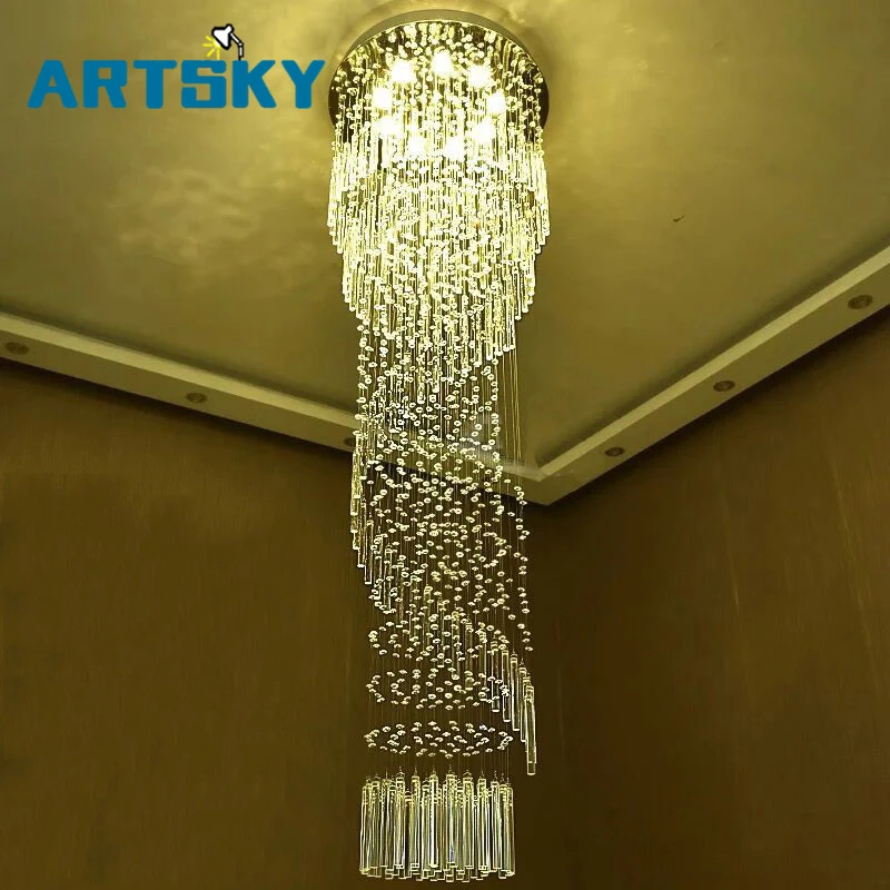 Modern Large Crystal Chandelier Lighting for Hotel Hallway Stairwell Long Stair Light led Hanging Ceiling Lmap Living Room Lamp
Modern Large Crystal Chandelier Lighting for Hotel Hallway Stairwell Long Stair Light led Hanging Ceiling Lmap Living Room Lamp