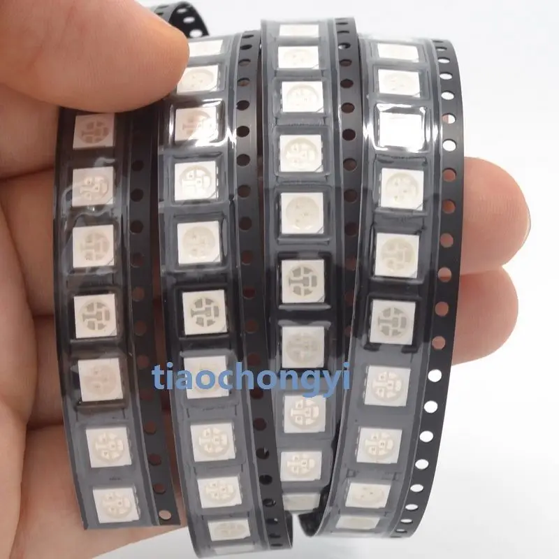 100 шт. 5050 SMD УФ/фиолетовый 3 чипа ультра яркий светодиодный светильник излучающие