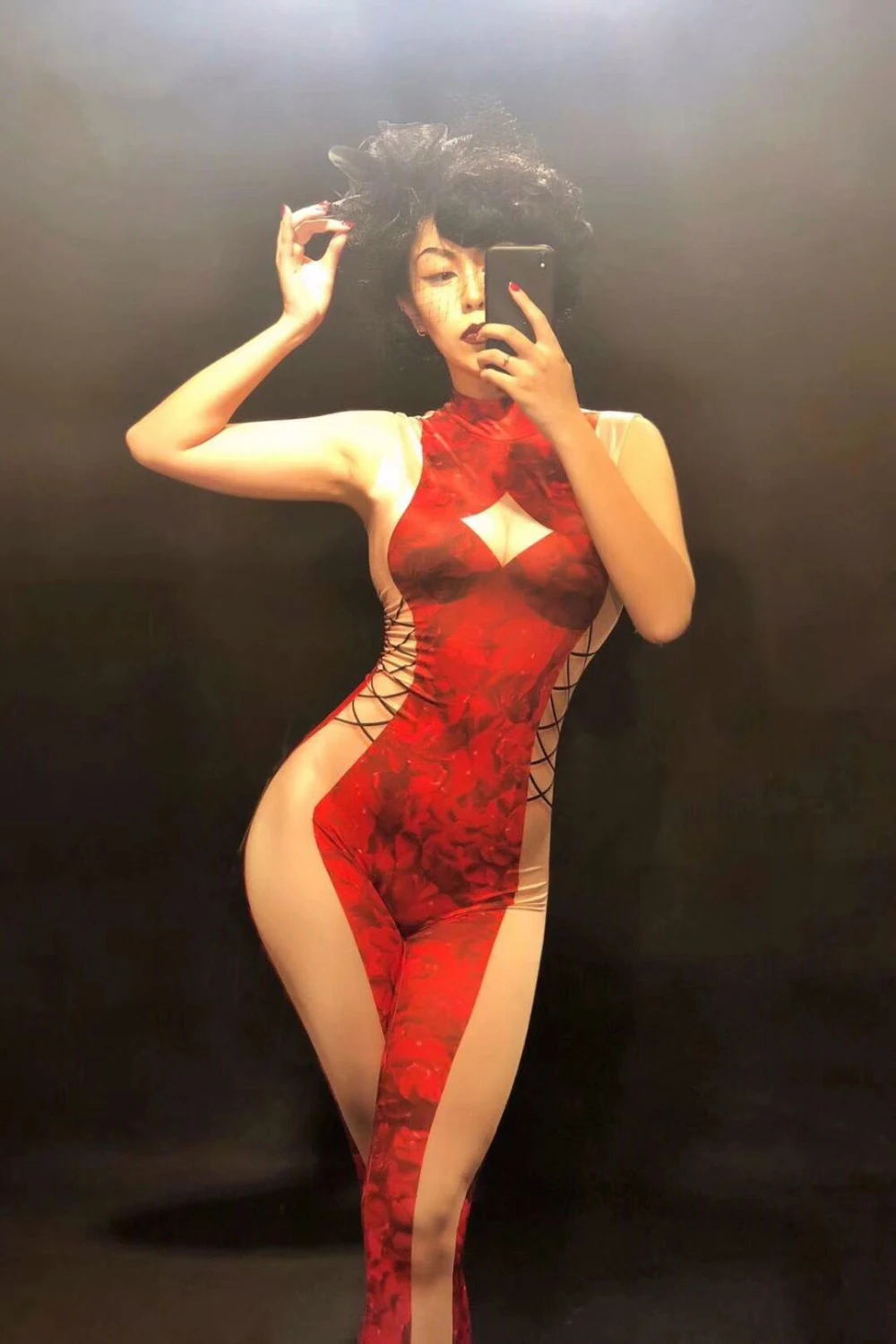 Women New Sexy Red Flowers Printed Jumpsuit Nightclub Party Bodysuit Female Singer Stage Wear Women's Birthday Dance Clothing
Women New Sexy Red Flowers Printed Jumpsuit Nightclub Party Bodysuit Female Singer Stage Wear Women's Birthday Dance Clothing