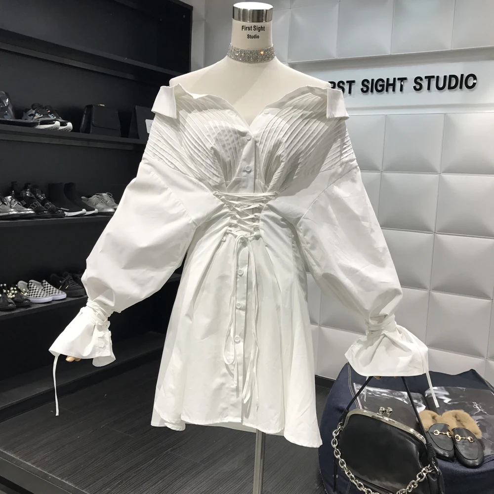High Street Fashion Runway Station Style Women's Dress Long Sleve Min Shirt Dress Female High Waist Off Shoulde Club Clothes
High Street Fashion Runway Station Style Women's Dress Long Sleve Min Shirt Dress Female High Waist Off Shoulde Club Clothes