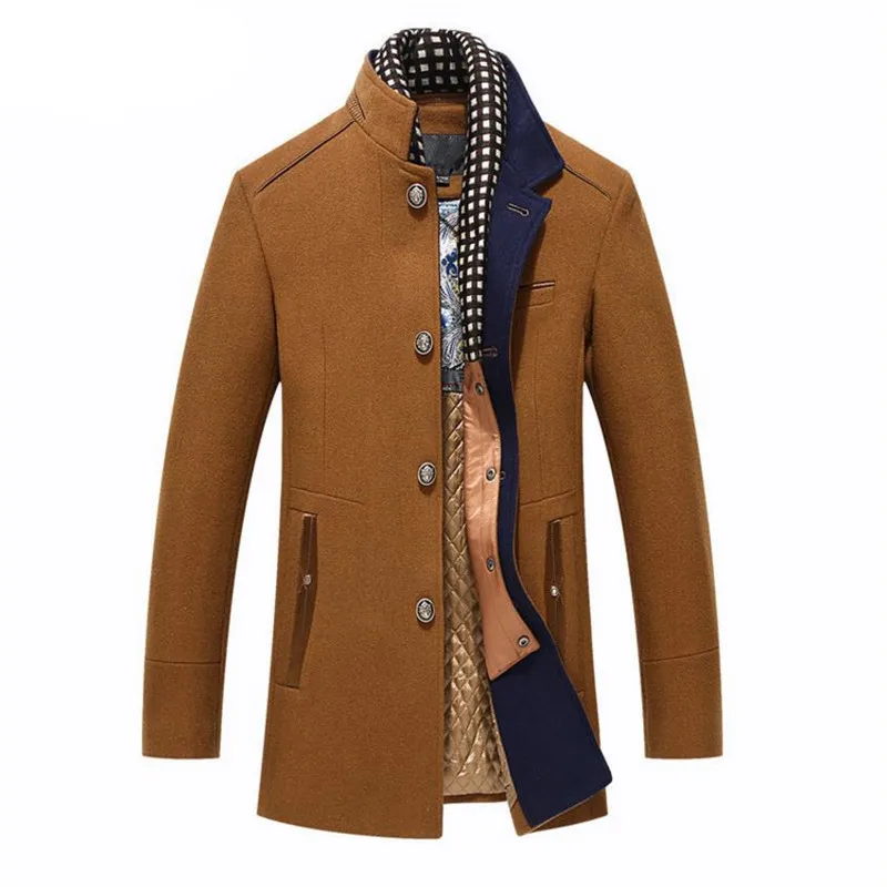 2018 Autumn and winter new men's jacket young long section thick coat Casual Men Casual wool coat Scarf collar Overcoat
2018 Autumn and winter new men's jacket young long section thick coat Casual Men Casual wool coat Scarf collar Overcoat