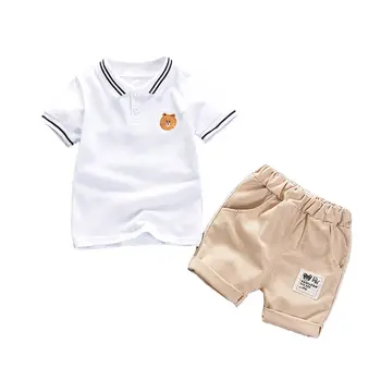 2020 Summer Baby Boy Clothes Sets Kids Short Sleeve Bear Striped Polo Shirt Shorts 2pcs Children Outerwear Suit Toddler Clothing
2020 Summer Baby Boy Clothes Sets Kids Short Sleeve Bear Striped Polo Shirt Shorts 2pcs Children Outerwear Suit Toddler Clothing