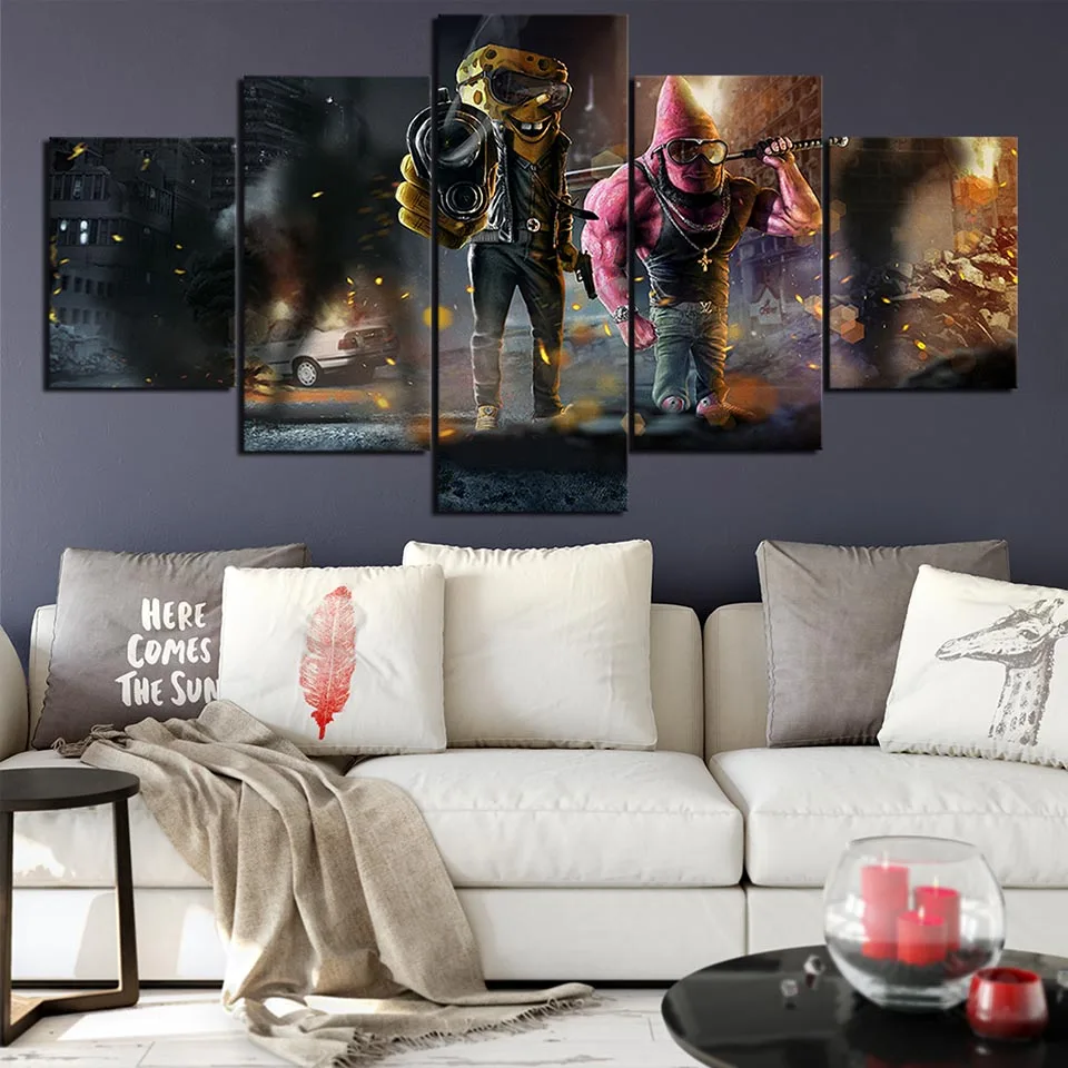 Prints Hang Pictures Home Wall Art Sponge Bob Modular Cartoon Poster 5 Panel Painting On Canvas Living Room Decorative Framework
Prints Hang Pictures Home Wall Art Sponge Bob Modular Cartoon Poster 5 Panel Painting On Canvas Living Room Decorative Framework