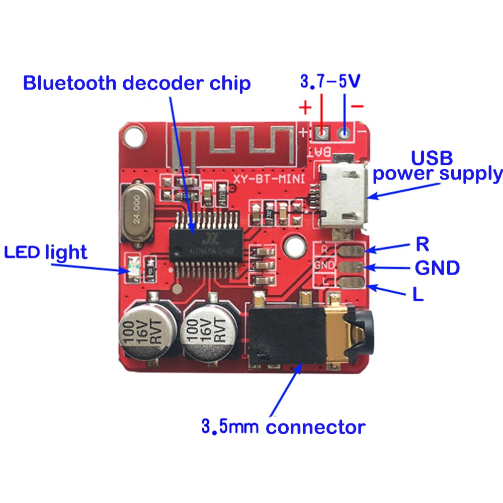 MP3 Bluetooth Decoder Board Lossless Car Speaker Audio Amplifier Board Modified Bluetooth 4.1 Circuit Stereo Receiver Module 5V
MP3 Bluetooth Decoder Board Lossless Car Speaker Audio Amplifier Board Modified Bluetooth 4.1 Circuit Stereo Receiver Module 5V