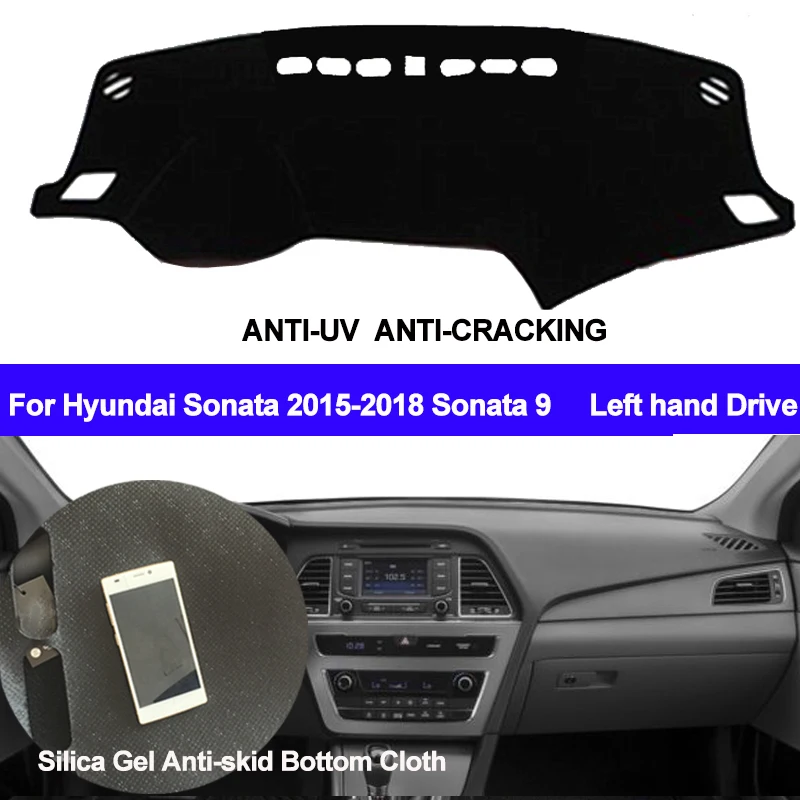 TAIJS Car Dashboard Cover Silicone Non-Slip Dash Mat Carpet ANti-UV DashMat For Hyundai Sonata 2015 2016 2017 2018 9 | Автомобили и