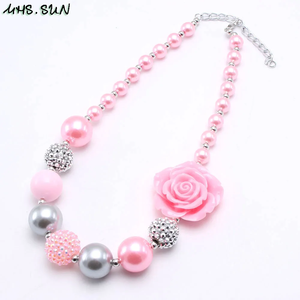 MHS.SUN Girls Chunky Bubblegum Beads Necklace Pink Flower Baby Kids Necklaces Pearl Choker jewelry for children Party Gift 1PC
MHS.SUN Girls Chunky Bubblegum Beads Necklace Pink Flower Baby Kids Necklaces Pearl Choker jewelry for children Party Gift 1PC