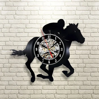 Horse Racing Vinyl Record Wall Clock Horse Rider Personalized Black CD Cut-Out LP Clocks Handmade Art
Horse Racing Vinyl Record Wall Clock Horse Rider Personalized Black CD Cut-Out LP Clocks Handmade Art