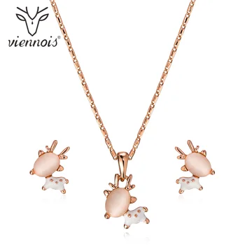 Viennois Rose Gold Color Lovely Elk Opal Jewelry Set For women Cat Eye's Stone Earrings Necklace Set Wedding Party
Viennois Rose Gold Color Lovely Elk Opal Jewelry Set For women Cat Eye's Stone Earrings Necklace Set Wedding Party