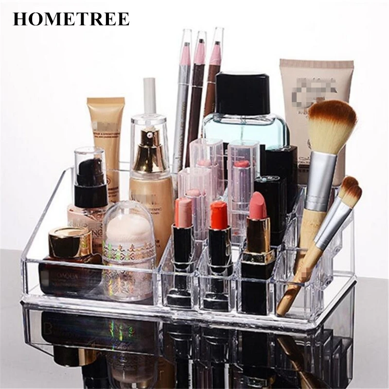 HOMETREE24 отсека прозрачная акриловая коробка для макияжа косметический Органайзер