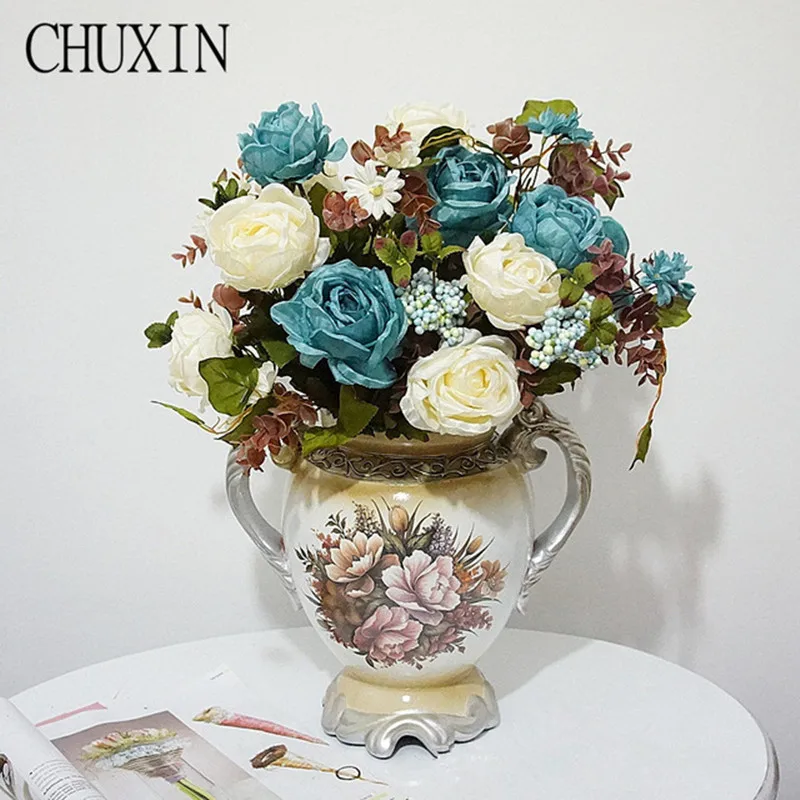 Decorative Artificial Rose Peony Flower Bouquet European Silk Flowers Fake Leaf For Wedding Decoration Home Party Decor 7 heads
Decorative Artificial Rose Peony Flower Bouquet European Silk Flowers Fake Leaf For Wedding Decoration Home Party Decor 7 heads