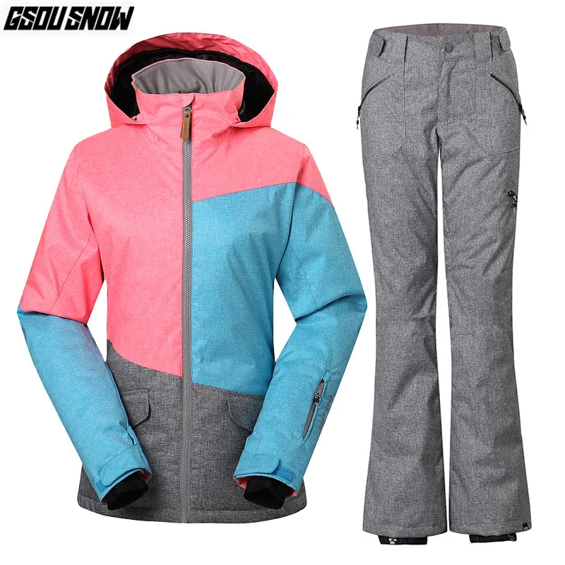 GSOU SNOW Brand Waterproof Ski Suit Women Ski Jackets Pants Winter Mountain Skiing Suit Female Snowboard Sets Cheap Snow Clothes
GSOU SNOW Brand Waterproof Ski Suit Women Ski Jackets Pants Winter Mountain Skiing Suit Female Snowboard Sets Cheap Snow Clothes