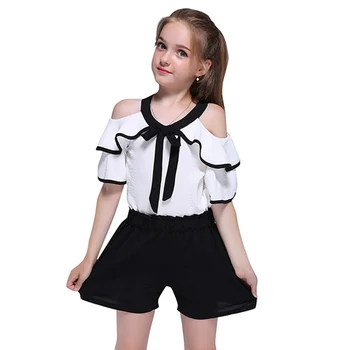 Girls Sets for Kids clothes Casual Chiffon Tops + Shorts 2PC Girls Solid Suits Children Fashion Outfits 6 8 10 12 Years Vestidos
Girls Sets for Kids clothes Casual Chiffon Tops + Shorts 2PC Girls Solid Suits Children Fashion Outfits 6 8 10 12 Years Vestidos