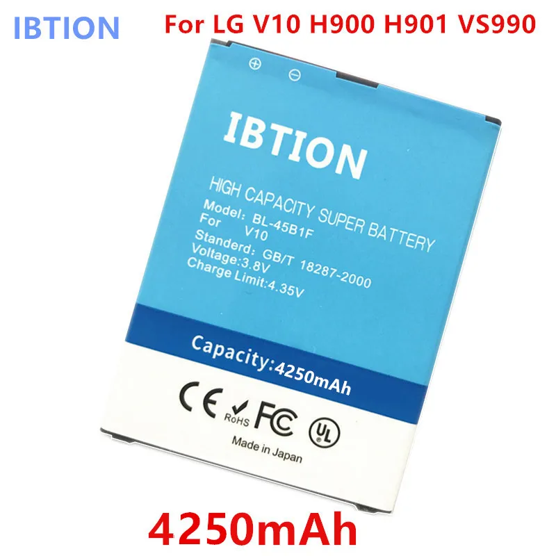 IBTION 4250mAh BL-45B1F Mobile phone battery For LG V10 Battery H968 H961 BAK-110 F600 H961N H900 BL 45B1F BL45B1F Free shipping
IBTION 4250mAh BL-45B1F Mobile phone battery For LG V10 Battery H968 H961 BAK-110 F600 H961N H900 BL 45B1F BL45B1F Free shipping
