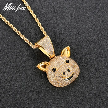 Missfox The Birth Of The Zodiac Pig Gold Pendant Necklace With Cute Animal Lab Diamond Pendant Men's Hip Hop Jewelry Gift 2019
Missfox The Birth Of The Zodiac Pig Gold Pendant Necklace With Cute Animal Lab Diamond Pendant Men's Hip Hop Jewelry Gift 2019