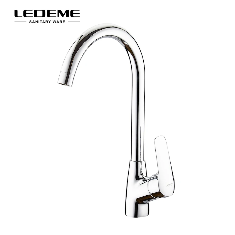 LEDEME Kitchen Faucet Single Handle Chrome Tall Mixer Tap Hot and Cold Water Mixer Sink Faucets Crane L4051
LEDEME Kitchen Faucet Single Handle Chrome Tall Mixer Tap Hot and Cold Water Mixer Sink Faucets Crane L4051