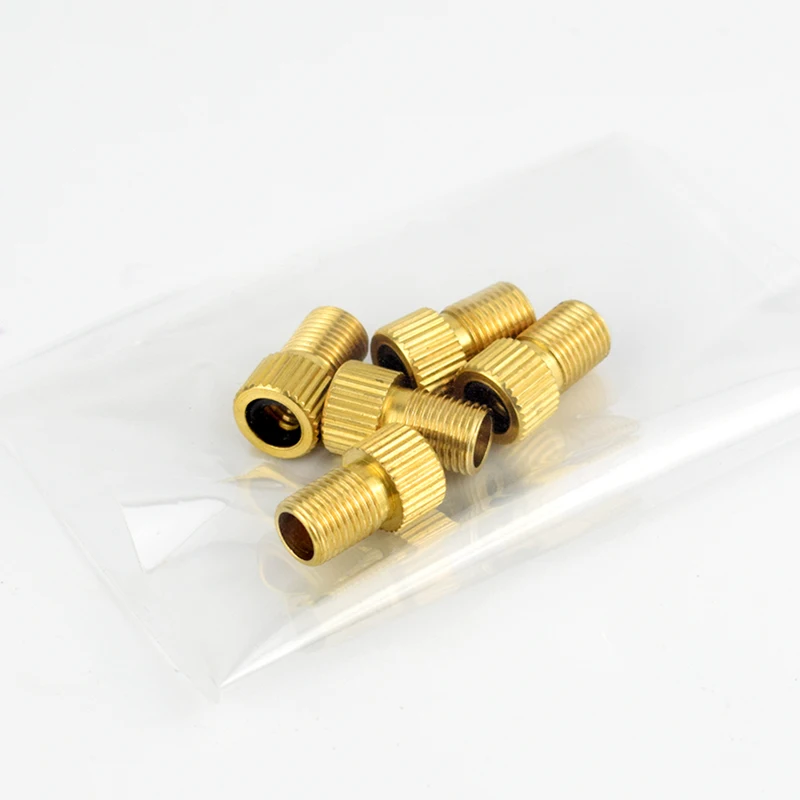 6PC Brass Adaptor Presta To Schrader Bicycle Valve Converter Bike Pump Connector