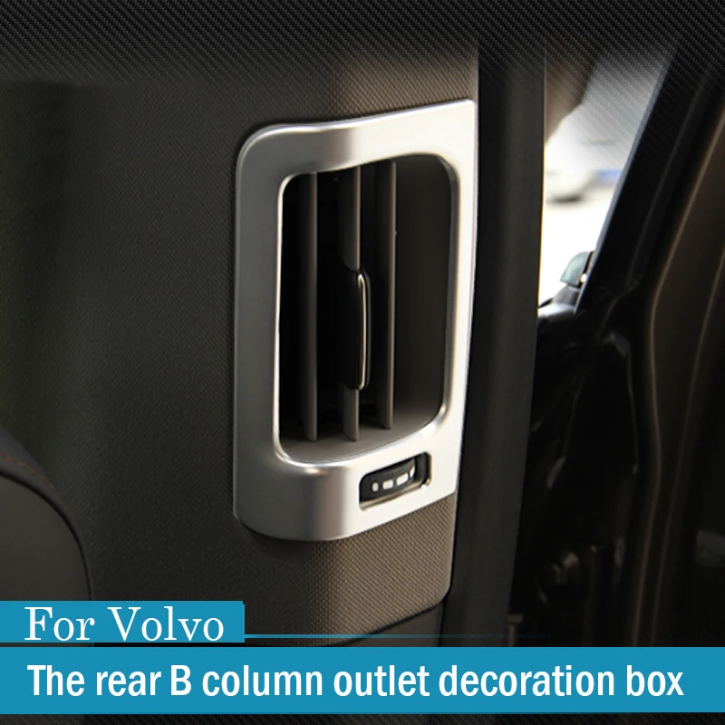 For volvo xc60 s60 Accessories Stainless Steel Air Conditioning Vent Cover Interior Bashboard Outlet Frame Decoration 3D Sticker (13)