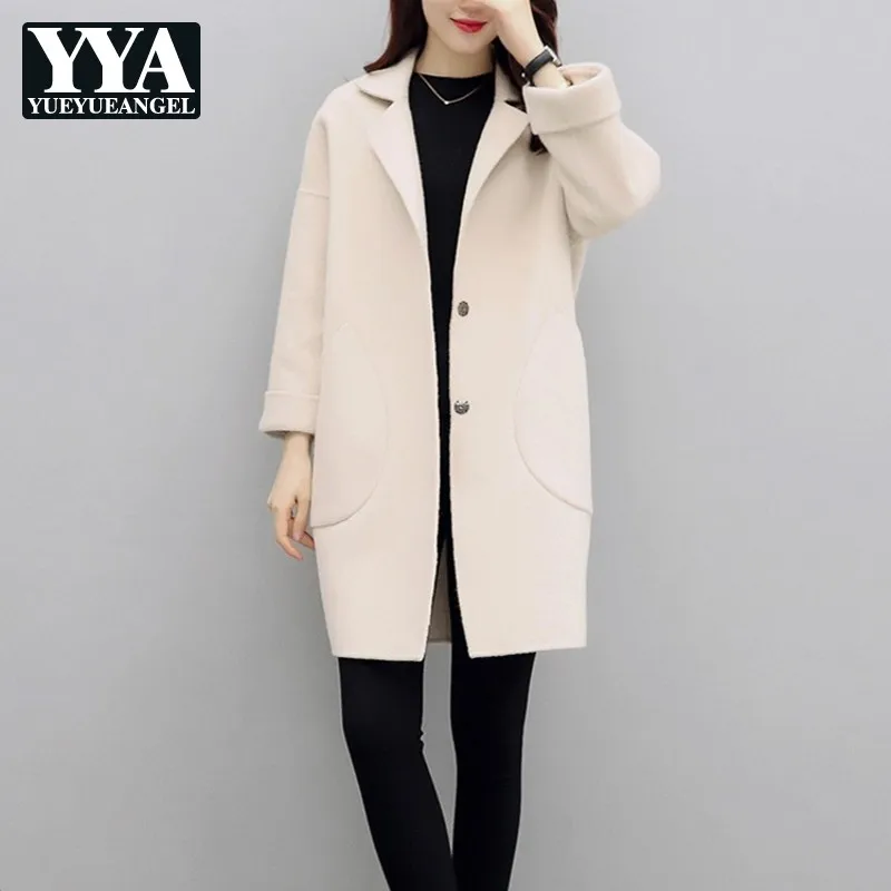 Hot Sale Womens Woolen Coat High Quality Winter Long Jacket Fashion Solid Lapel Collar Coats Female Elegant Loose Fit Outerwear
Hot Sale Womens Woolen Coat High Quality Winter Long Jacket Fashion Solid Lapel Collar Coats Female Elegant Loose Fit Outerwear