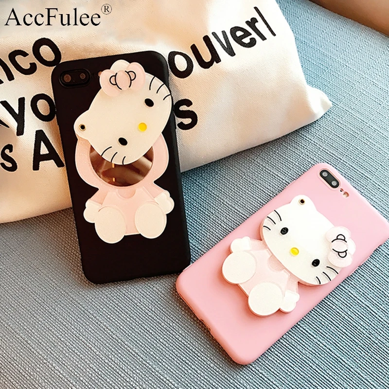 

Lovely Liquid Glitter Hello Kitty Case For Lenovo C2 K8 Plus K6 Power K5 Note K3 S5 Pro Z5 A6010 A6000 A2010 KT Mirror TPU Cover