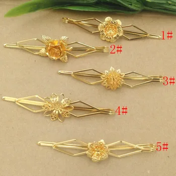 Vintage Hairpin Hair Clips Wave Hairpins with Filigree Flower Bases Accessories Settings DIY Stuffs Golden tone
Vintage Hairpin Hair Clips Wave Hairpins with Filigree Flower Bases Accessories Settings DIY Stuffs Golden tone
