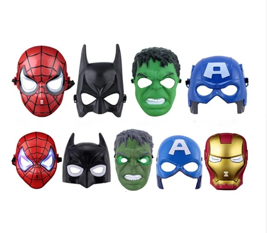 

1pcs Super Hero Children Mask The Avengers Spiderman Batman Superman Hulk Ironman Mask Full Face Masks Film Theme for Halloween