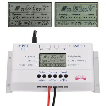 

Solar Panel Regulator LCD 30A 12V/24V MPPT Charge Controller &USB Three timer A391 APJ