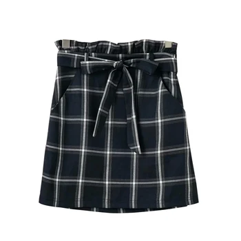 England Style Empire Women Plaid Pencil Mini Skirts With Waist Sashes Preppy Style Women Mini Skirt 
England Style Empire Women Plaid Pencil Mini Skirts With Waist Sashes Preppy Style Women Mini Skirt