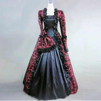 18th Century Classic Long Sleeve Gothic Victorian Period Dress Red Print Pattern European Court Masquerade Ball Gowns Costume
18th Century Classic Long Sleeve Gothic Victorian Period Dress Red Print Pattern European Court Masquerade Ball Gowns Costume