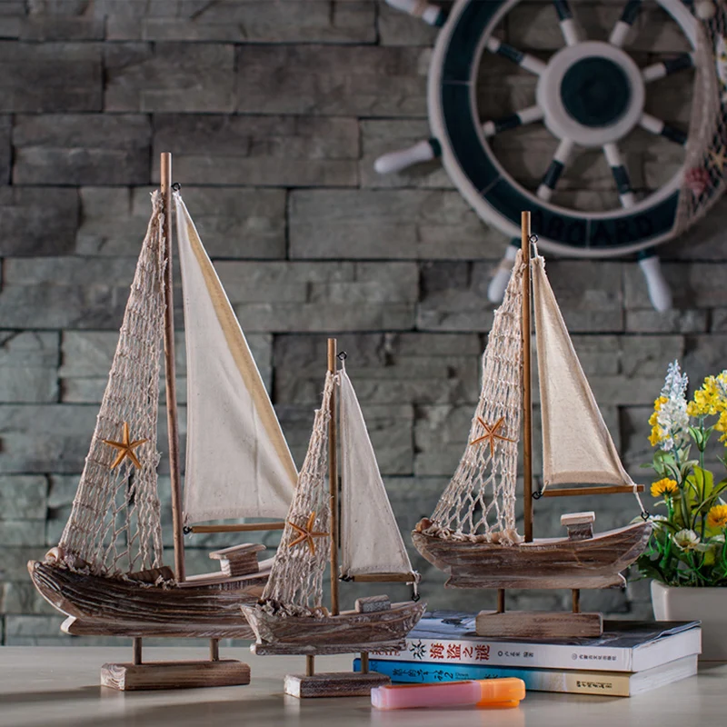 Retro Mediterranean Style Wood Boat American Style Handmade Sailboat Creative Vintage Office Desktop Ship Model Home Decoration
Retro Mediterranean Style Wood Boat American Style Handmade Sailboat Creative Vintage Office Desktop Ship Model Home Decoration