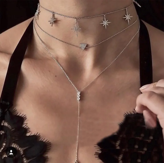 2018 Hot Sale cz paved Sequins Long north Star Choker Necklace Accessories For Women Jewelry white gold color Layer Chokers
2018 Hot Sale cz paved Sequins Long north Star Choker Necklace Accessories For Women Jewelry white gold color Layer Chokers