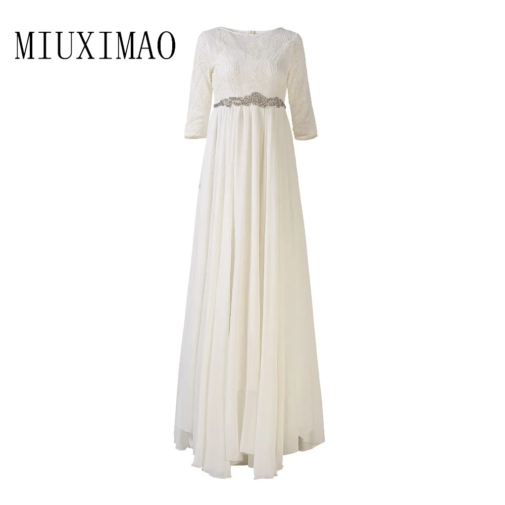 2018 Spring & Summer Fashion New Arrival O-Neck Half Sleeve Sequined Diamonds A-Line Elegant Floor-Length Long Dress Women
2018 Spring & Summer Fashion New Arrival O-Neck Half Sleeve Sequined Diamonds A-Line Elegant Floor-Length Long Dress Women