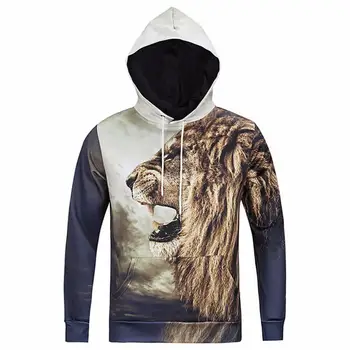 Spring And Autumn Models Men Autumn Winter Printed Lion Long Sleeve Hooded Sweatshirt Tops Blouse Moletom #AA
Spring And Autumn Models Men Autumn Winter Printed Lion Long Sleeve Hooded Sweatshirt Tops Blouse Moletom #AA