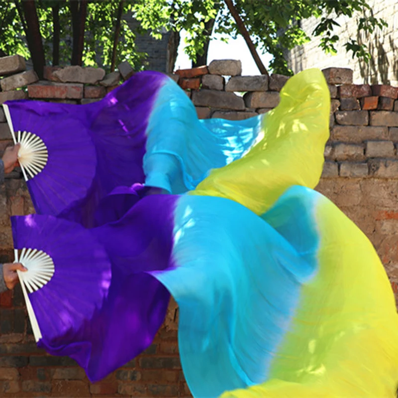 1pair(1L+1R) 180x90cm long 100% real silk Fan Veils Gradient color real silk Veil Fans high quality Purple/Blue/Yellow
1pair(1L+1R) 180x90cm long 100% real silk Fan Veils Gradient color real silk Veil Fans high quality Purple/Blue/Yellow