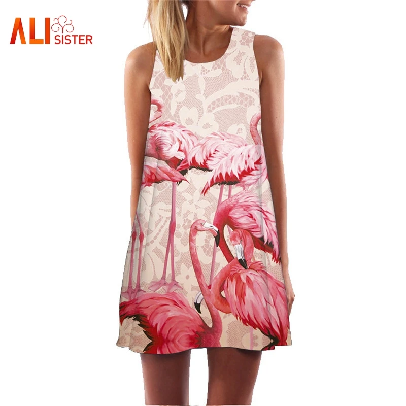 2019 Summer Dress Flamingo Floral Print Boho Dresses For Women Casual Beach Sundress Sleeveless O-Neck Mini Vestidos Dress Jupe
2019 Summer Dress Flamingo Floral Print Boho Dresses For Women Casual Beach Sundress Sleeveless O-Neck Mini Vestidos Dress Jupe