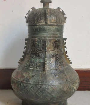 19"old china Dynasty palace bronze carved beast Face Zun Tanks Crock Pot jar Jug 
19"old china Dynasty palace bronze carved beast Face Zun Tanks Crock Pot jar Jug