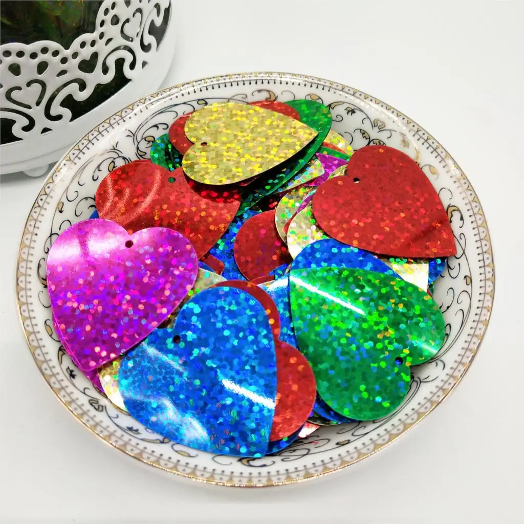 50g 32mm Flat Heart Sequins For Crafts Sewing Accessories Confetti Spangles Paillette Hologram Assorted Mix Multicolors
50g 32mm Flat Heart Sequins For Crafts Sewing Accessories Confetti Spangles Paillette Hologram Assorted Mix Multicolors