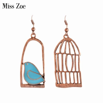 Miss Zoe Lovely Creative Vintage Earrings Enamel Bird Bird-Cage Bronze Drop Earring Women Female Brincos de gota feminino
Miss Zoe Lovely Creative Vintage Earrings Enamel Bird Bird-Cage Bronze Drop Earring Women Female Brincos de gota feminino