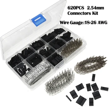 620pcs Dupont Connectors 2.54mm 18-26AWG Jumper Wire Cable Pin Header Wire Terminal Electronic Components
620pcs Dupont Connectors 2.54mm 18-26AWG Jumper Wire Cable Pin Header Wire Terminal Electronic Components