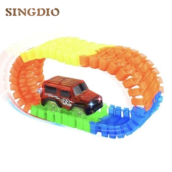 165pcs Roller Luminous Track Funny Race Car Toy Flashing LED Light up Race Cars Glowing Electronics Rail Car for Children 2017
165pcs Roller Luminous Track Funny Race Car Toy Flashing LED Light up Race Cars Glowing Electronics Rail Car for Children 2017