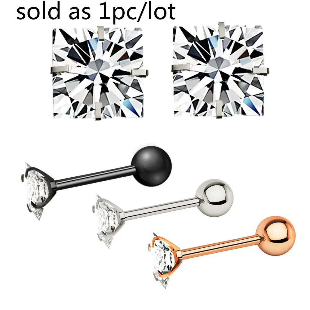 1pc 16G Rosegold Stainless Steel Square Stud Tragus Lip piercing Labret for Men Women CZ Cartilage Helix Ear Piercing Jewelry
1pc 16G Rosegold Stainless Steel Square Stud Tragus Lip piercing Labret for Men Women CZ Cartilage Helix Ear Piercing Jewelry