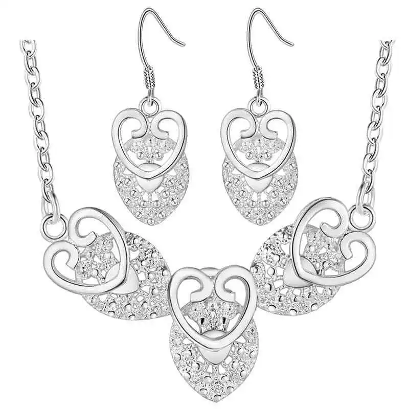 hot sale silver jewelry fashion cute Pretty Heart Necklace Earring women wedding gift lady set 925 TOP quality LS008
hot sale silver jewelry fashion cute Pretty Heart Necklace Earring women wedding gift lady set 925 TOP quality LS008